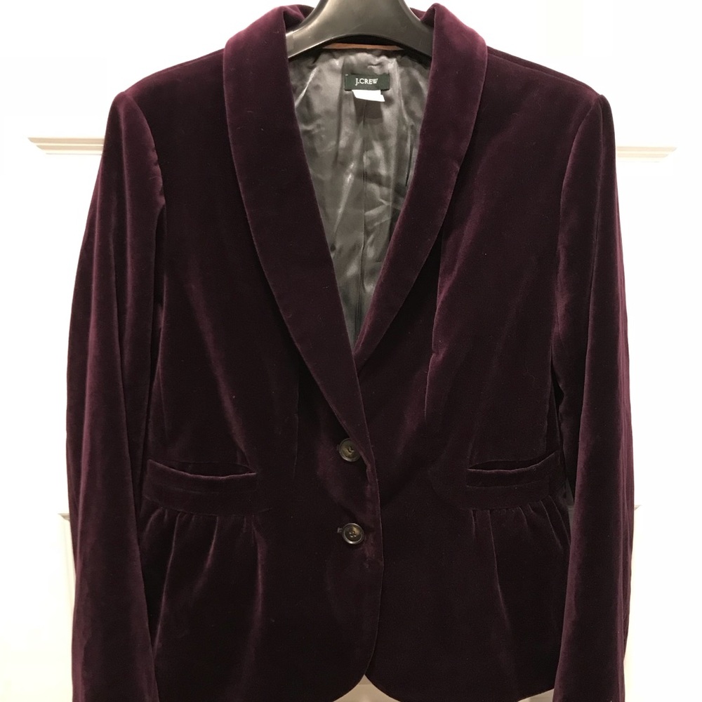 J. Crew Purple Velvet Eden Blazer